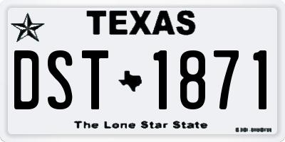 TX license plate DST1871