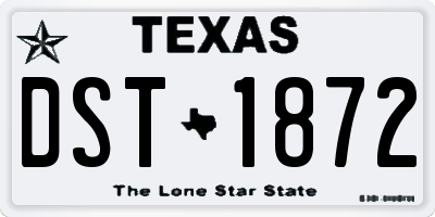 TX license plate DST1872