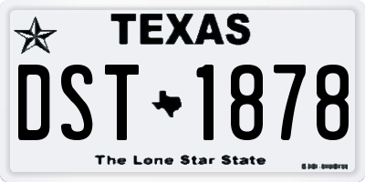 TX license plate DST1878