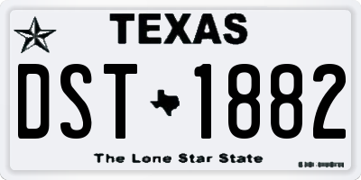 TX license plate DST1882