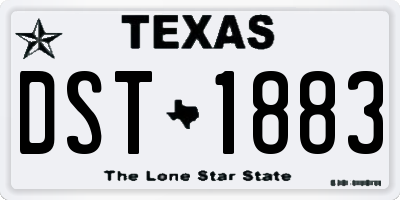 TX license plate DST1883