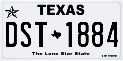 TX license plate DST1884