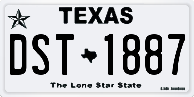 TX license plate DST1887