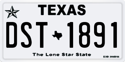 TX license plate DST1891
