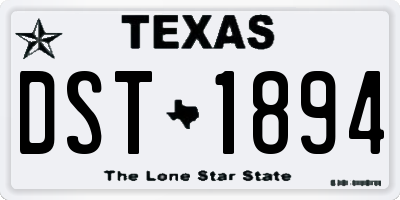 TX license plate DST1894