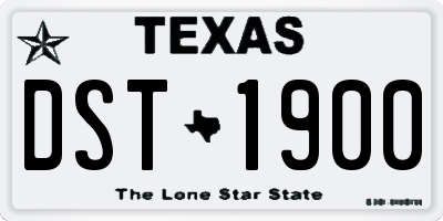 TX license plate DST1900