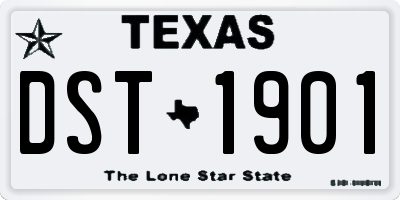 TX license plate DST1901