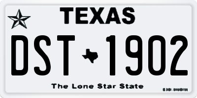TX license plate DST1902