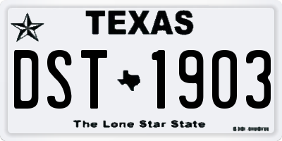 TX license plate DST1903
