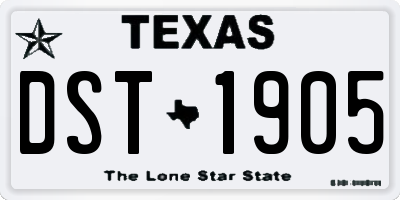 TX license plate DST1905