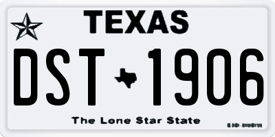 TX license plate DST1906