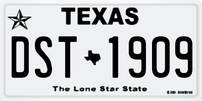 TX license plate DST1909