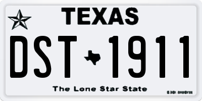 TX license plate DST1911