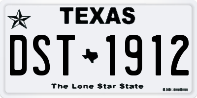 TX license plate DST1912
