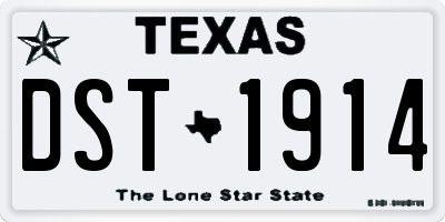 TX license plate DST1914
