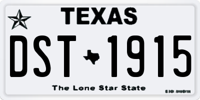 TX license plate DST1915