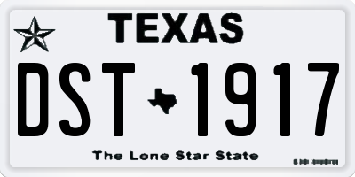 TX license plate DST1917