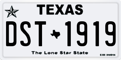 TX license plate DST1919