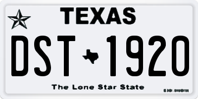 TX license plate DST1920