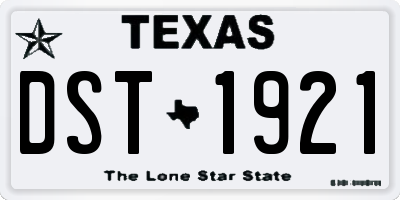 TX license plate DST1921
