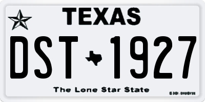 TX license plate DST1927
