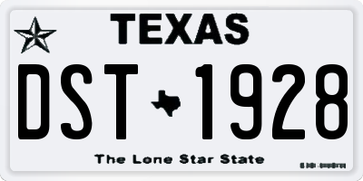 TX license plate DST1928