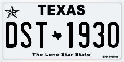 TX license plate DST1930