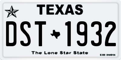 TX license plate DST1932