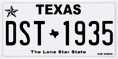 TX license plate DST1935