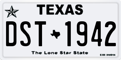 TX license plate DST1942