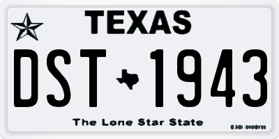 TX license plate DST1943