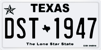 TX license plate DST1947