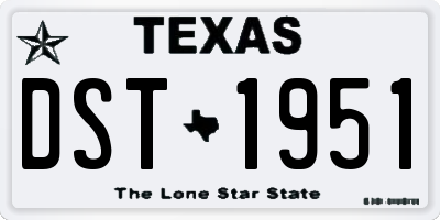 TX license plate DST1951