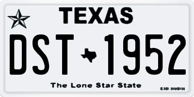 TX license plate DST1952