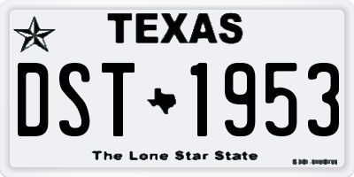 TX license plate DST1953