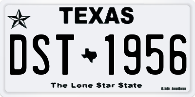 TX license plate DST1956