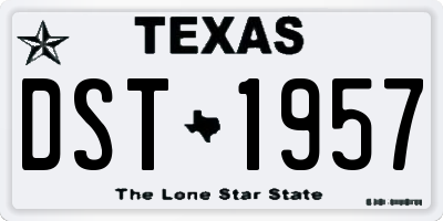 TX license plate DST1957
