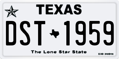 TX license plate DST1959
