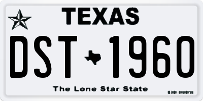 TX license plate DST1960