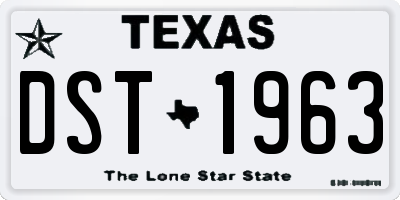 TX license plate DST1963
