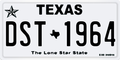 TX license plate DST1964