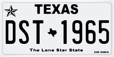 TX license plate DST1965