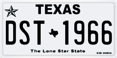 TX license plate DST1966