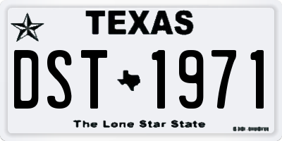 TX license plate DST1971