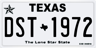 TX license plate DST1972