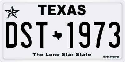 TX license plate DST1973
