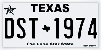 TX license plate DST1974