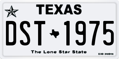 TX license plate DST1975