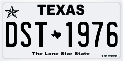 TX license plate DST1976