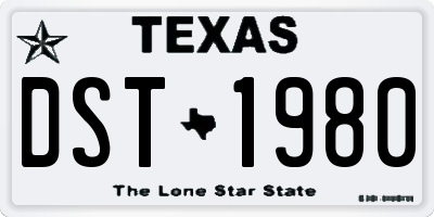 TX license plate DST1980